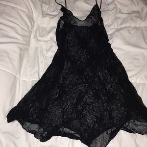 Black lace slip